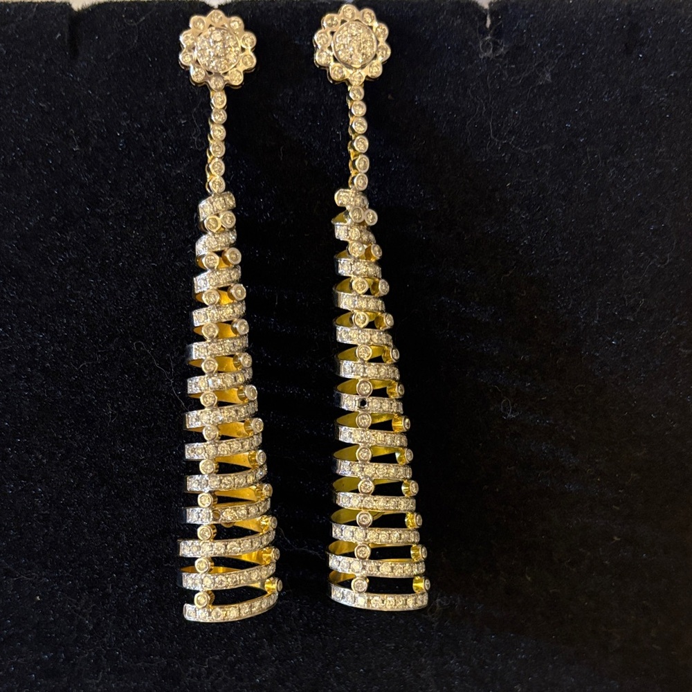 Elegant Gold and Silver Drop Earrings